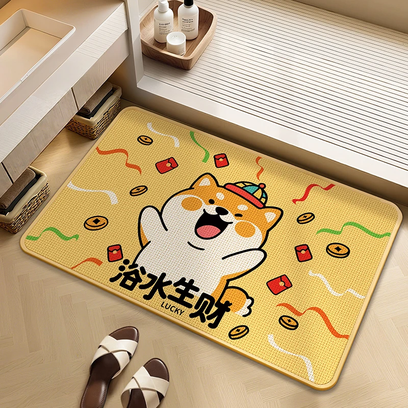 浴室防滑垫卡通厕所门口吸水速干擦脚地毯耐磨耐脏免洗卫生间地垫