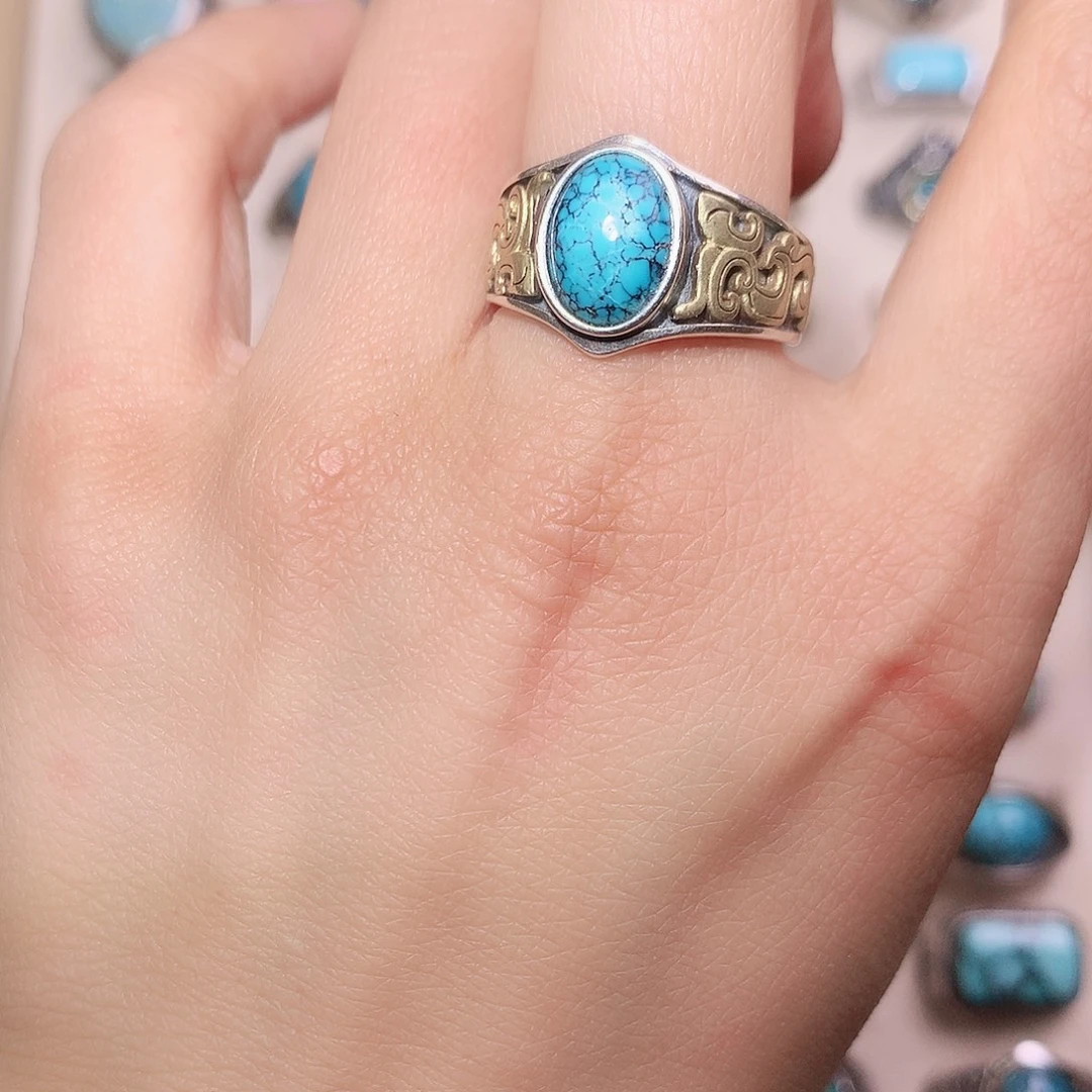 绿松石银S925镶嵌挂件