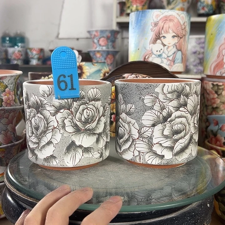 满38包邮 景德镇幸运花盆