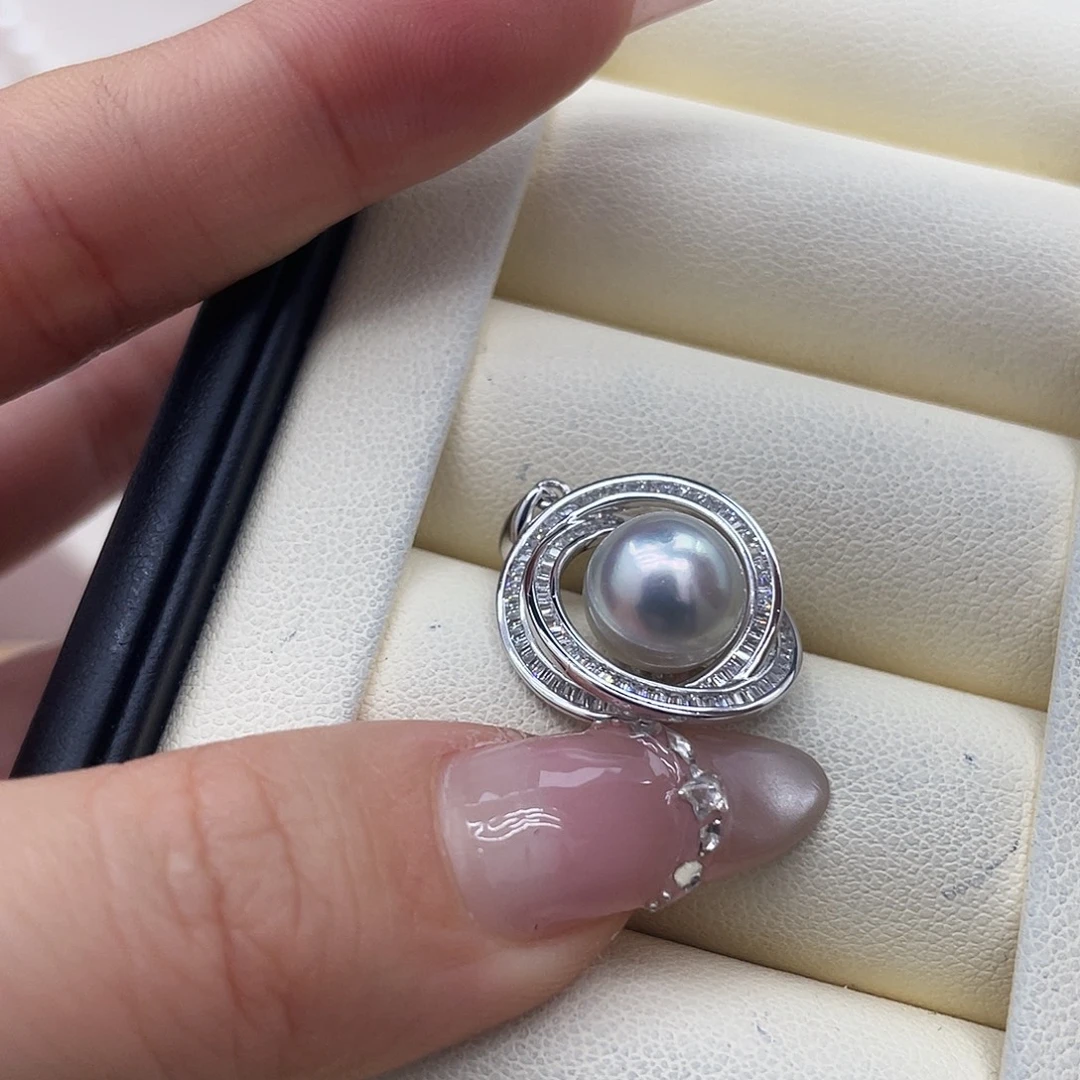 银S925镶嵌海水珍珠颈饰