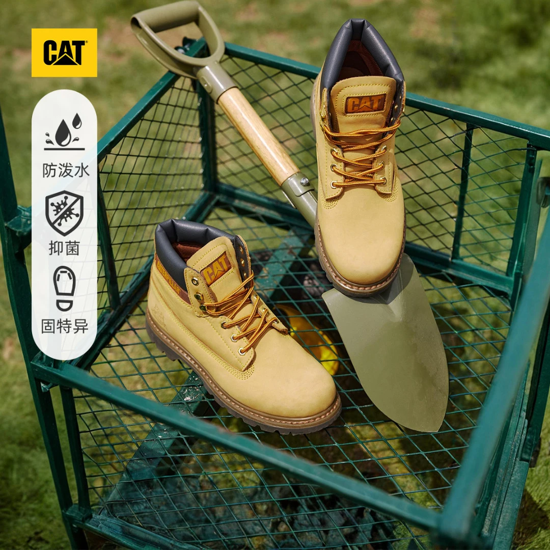 【达人专享】CAT卡特男士固特异高帮大黄靴防水女复古户外工装鞋SC