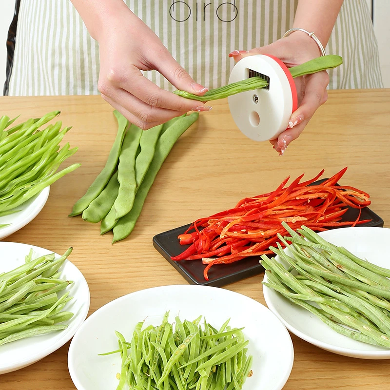 可旋转豆角切丝器家用多功能切菜器豆角通用拉丝器切丝厨房小工具