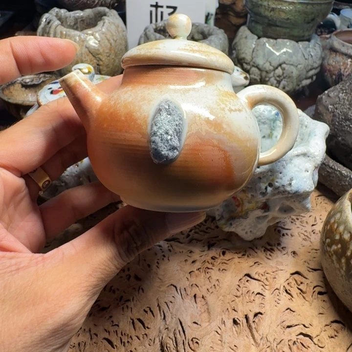陶瓷刘老师柴烧窑汗系列手把