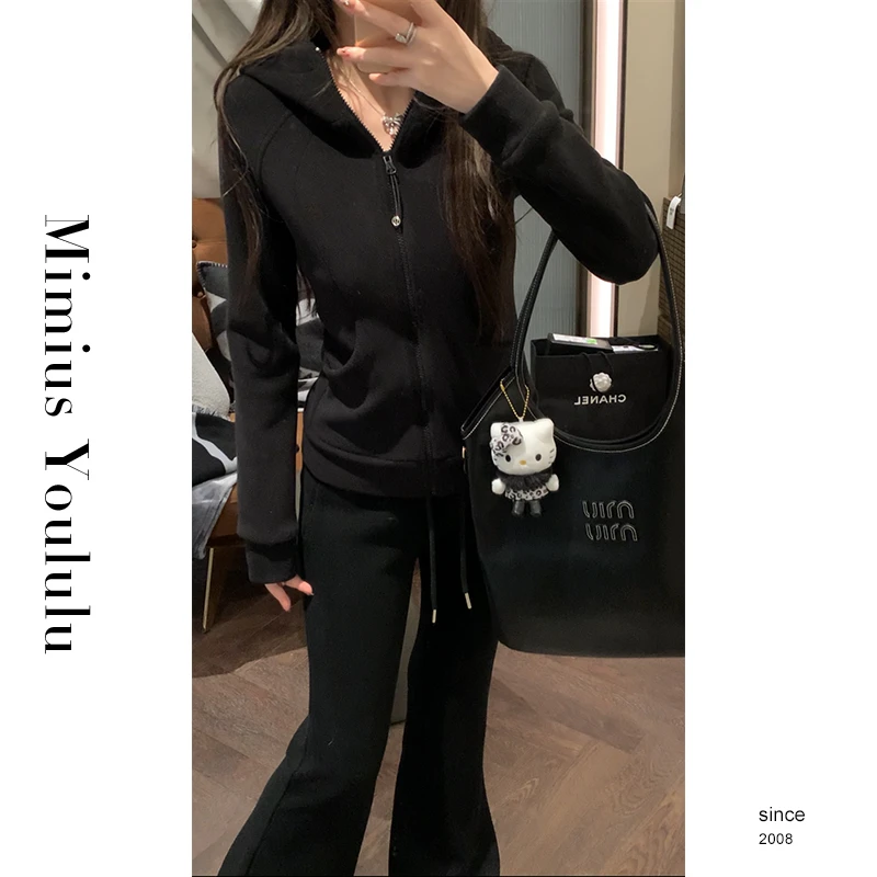 【mimius】七七 收腰休闲连帽卫衣 F10127-1