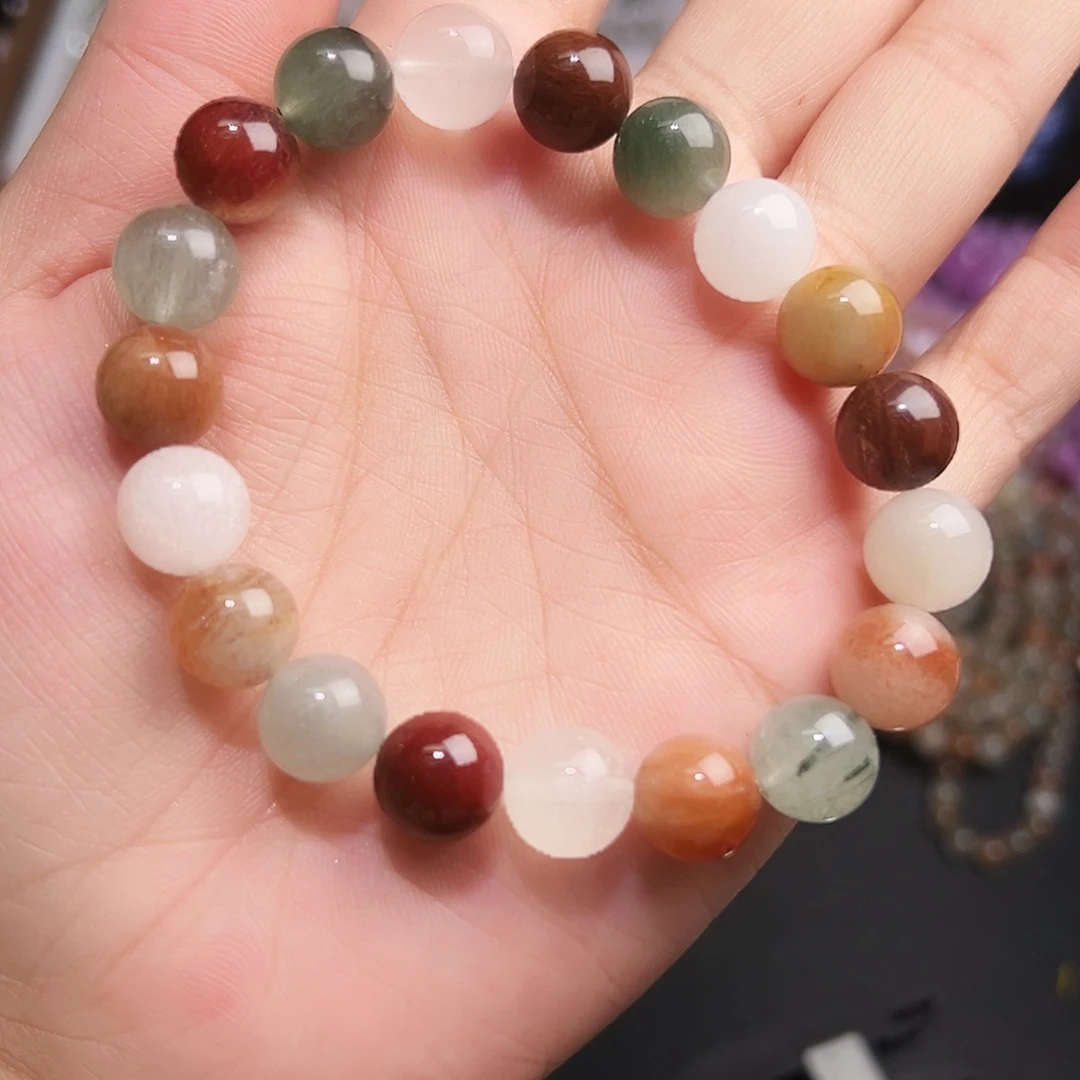 未镶嵌手链水晶彩发晶10毫米20号