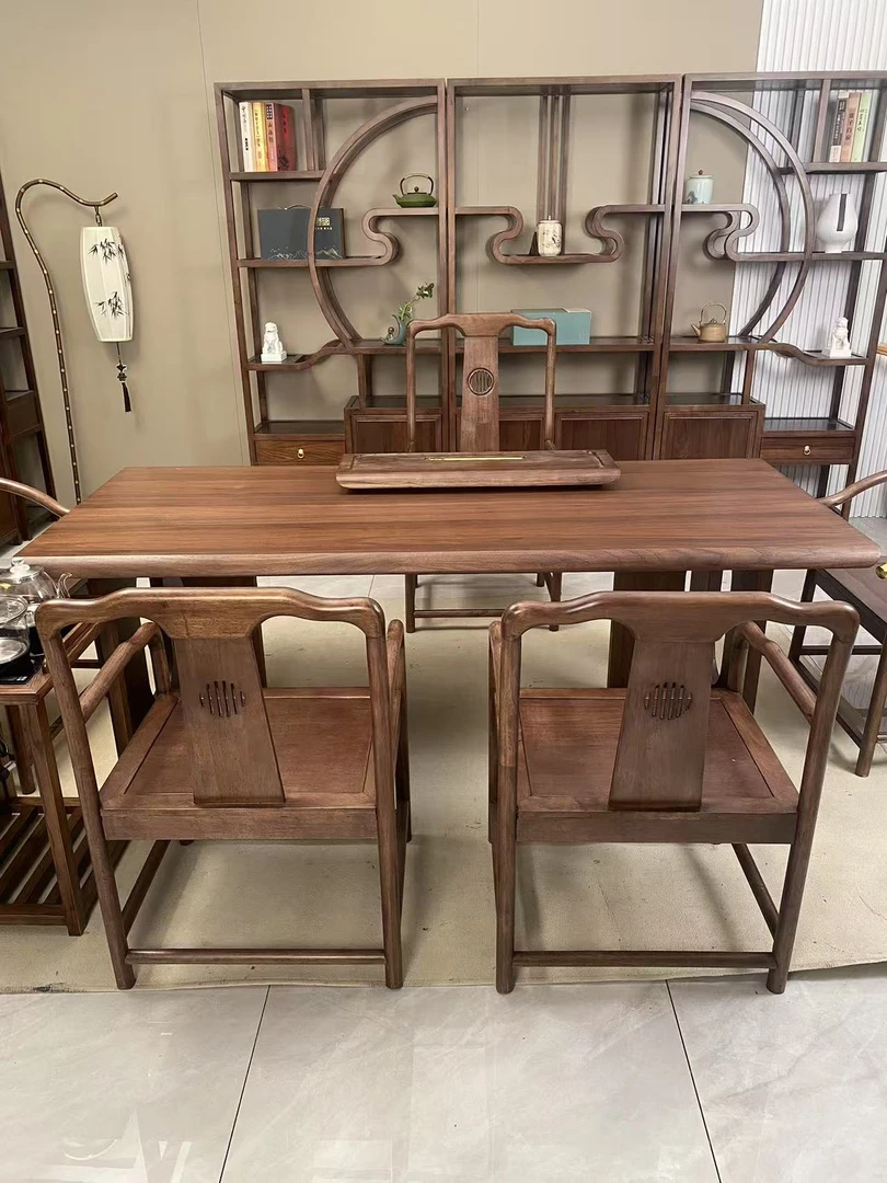 新中式全实木大板茶桌轻奢客厅禅意泡茶桌办公室茶台专属链接