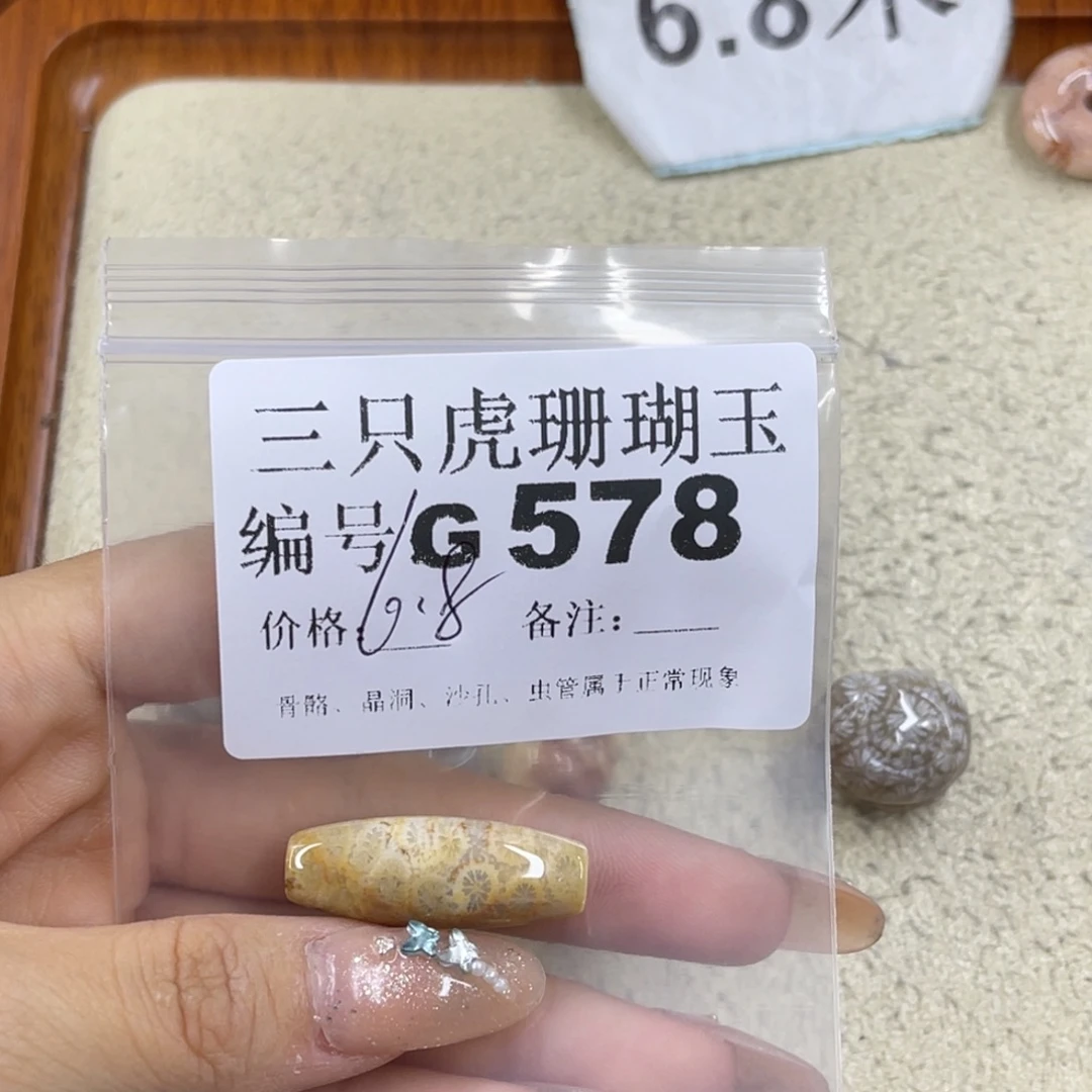 财***富硅化珊瑚（珊瑚玉）未镶嵌h