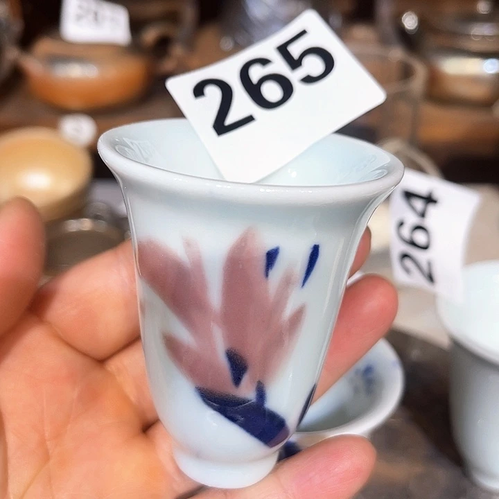 高温汽烧青花杯杯