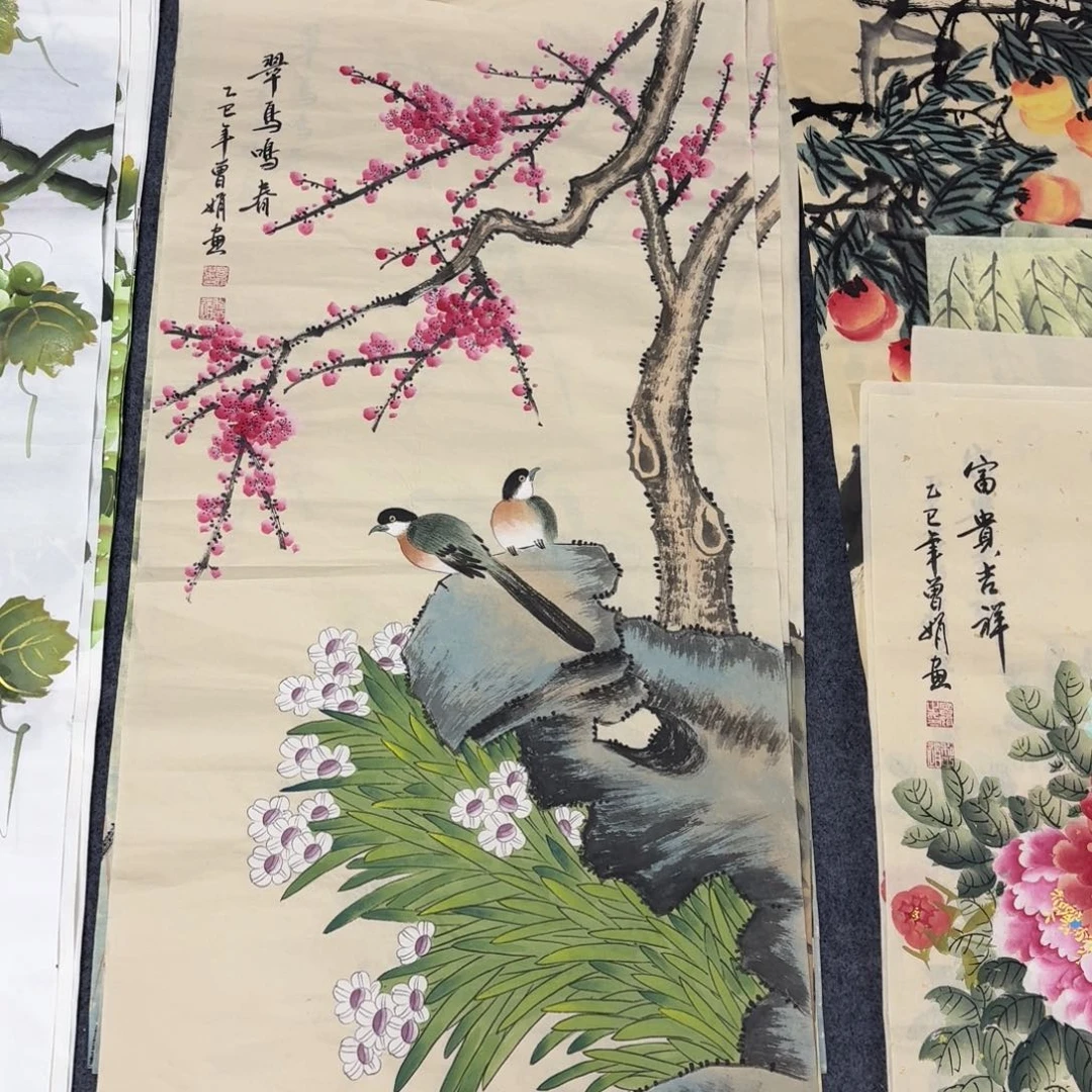 国画100×50手绘画画画