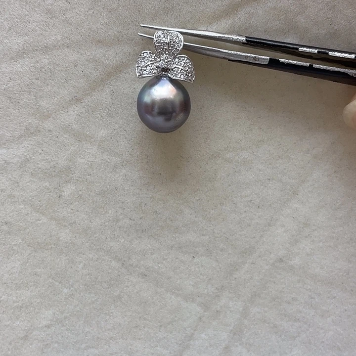 海水珍珠银S925镶嵌吊坠(不含链)