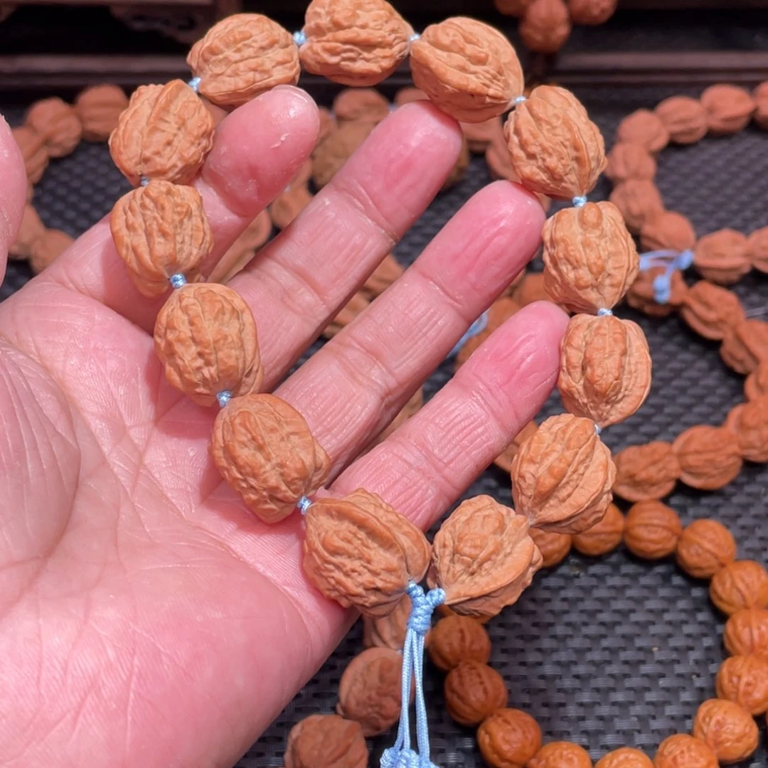 文玩核桃手串 原生态 嵩山老树异型蛤蟆头
