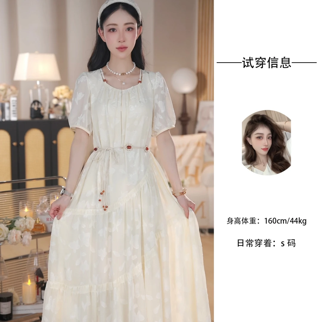 Nash/奈希【晚风】刺绣日常温柔连衣裙镂空夏季法式显瘦气质