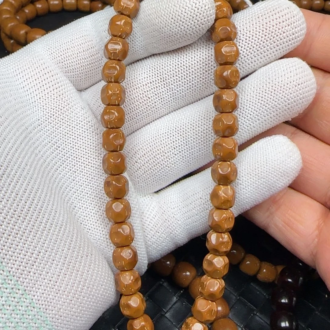 紫金鼠手串8.0mm实心无相（黄金甲）