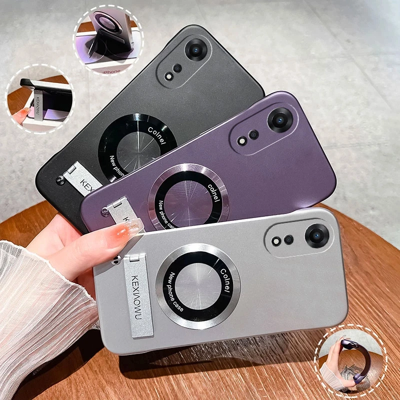 适用于OPPOA1Pro超薄无边框实用防摔保护套带支架高级感手机壳