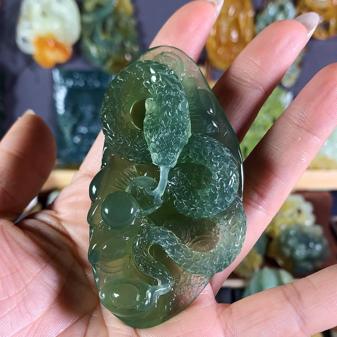 岫玉挂件送链子未镶嵌老****_