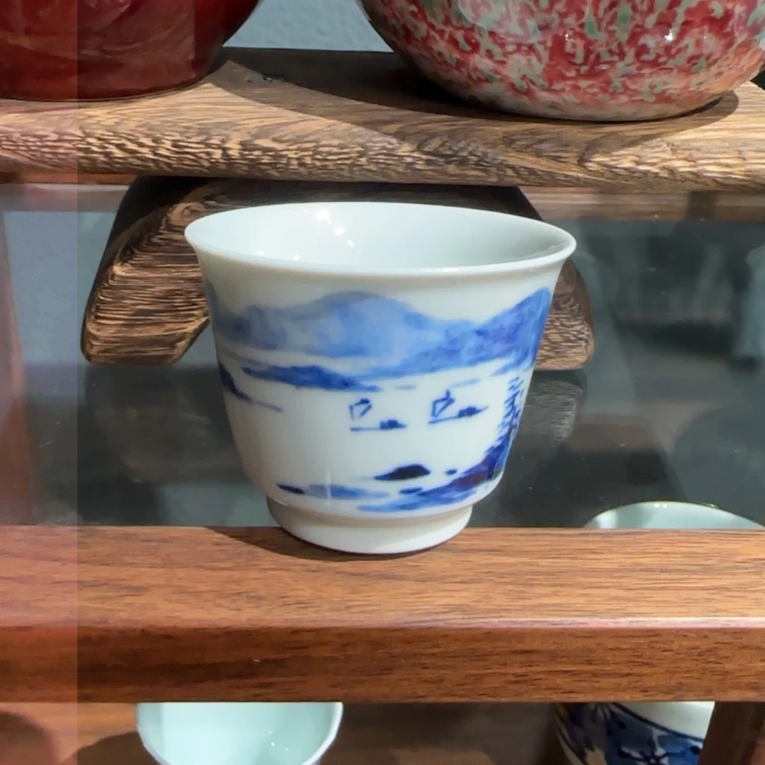 瓷片果**趣陶瓷手绘 青花山水