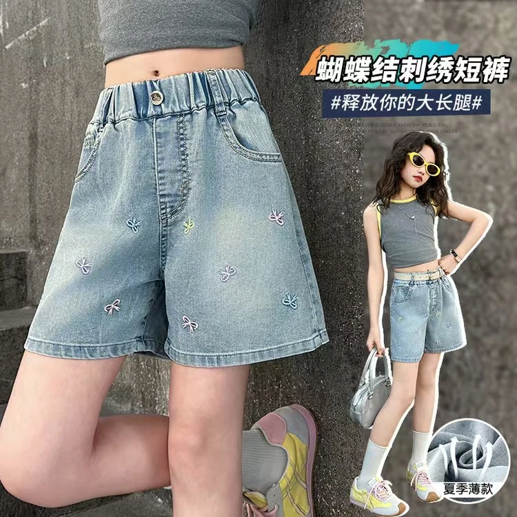 女童牛仔短裤夏季外穿2025新款时髦中大童洋气儿童韩版休闲热裤潮