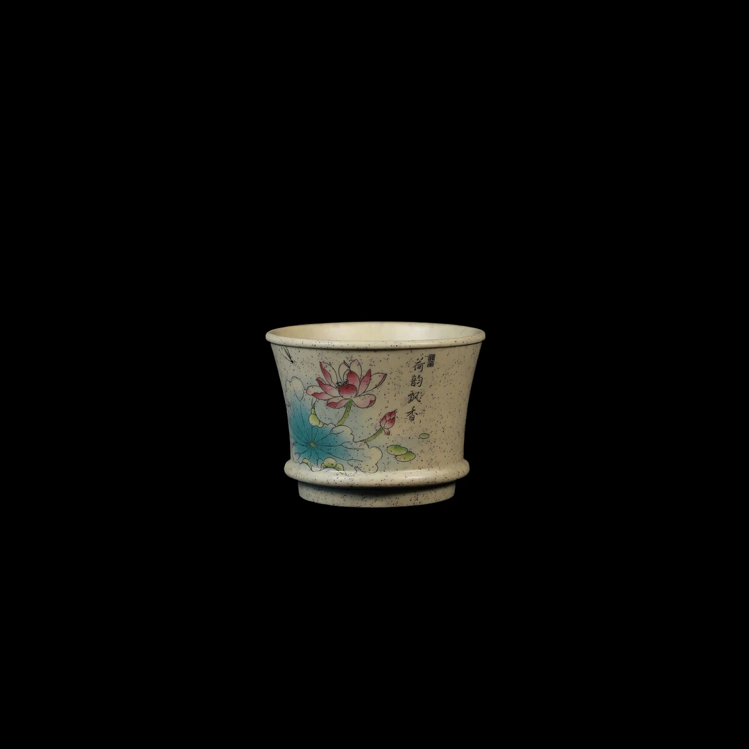 非遗文创 紫砂 小茶杯 荷韵飘香