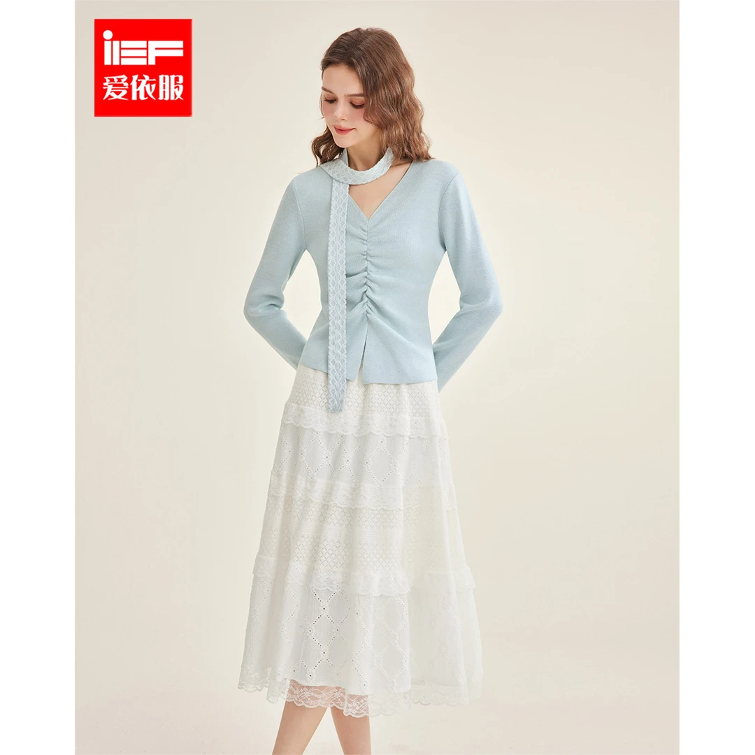 IEF/爱依服时尚套装2025冬春新款法式温柔小女人气质通勤上下套裙