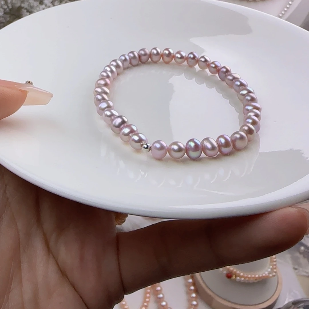 未镶嵌手绳淡水珍珠5-6mm微微瑕