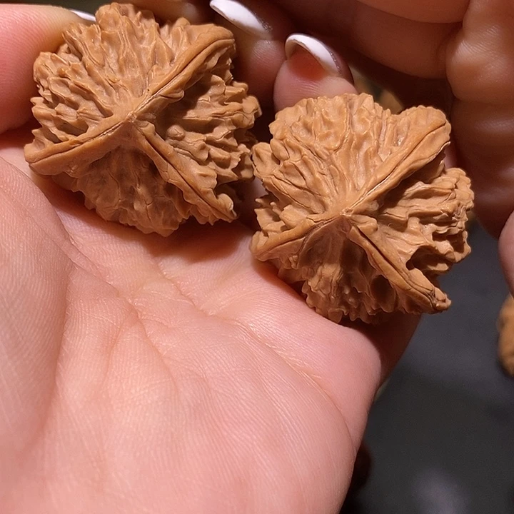 把件文玩核桃野生三棱