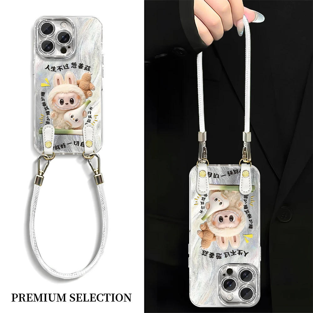 葱姜蒜小怪兽适用于iPhone16创意华为Mate70手提斜挎手机壳