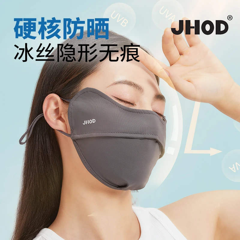 JHOD防晒口罩女男防紫外线夏季薄款冰丝透气出游护眼角遮阳面罩