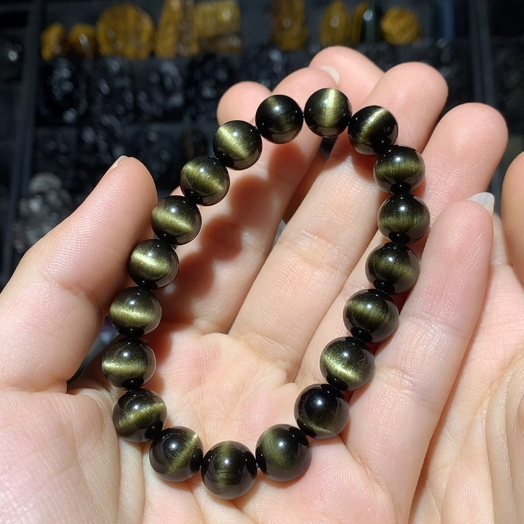 黑曜岩手链未镶嵌不*张