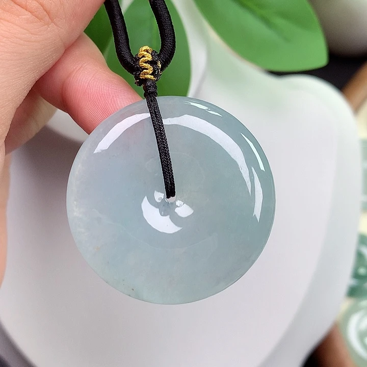醉***塵颈饰未镶嵌翡翠平安扣 37.4x5.8mm