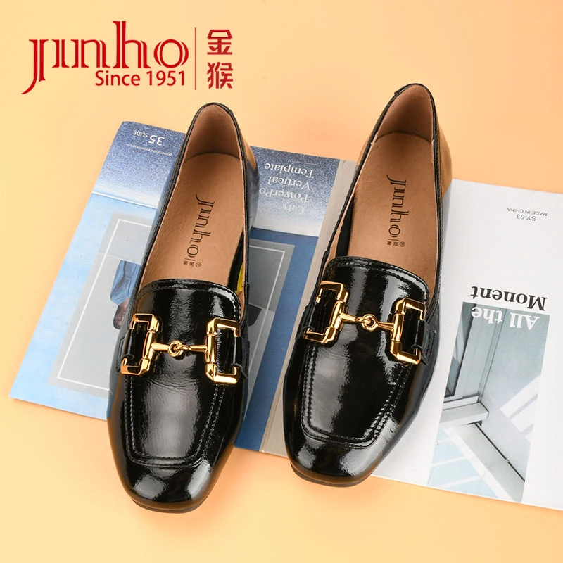 Jinho/金猴小皮鞋软底时尚浅口单鞋百搭休闲女鞋5500322A