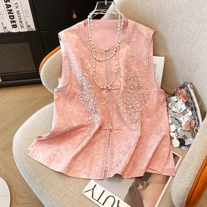 复古重工绣花高级感新中式改良唐装2025夏季新款新国风百搭女马夹