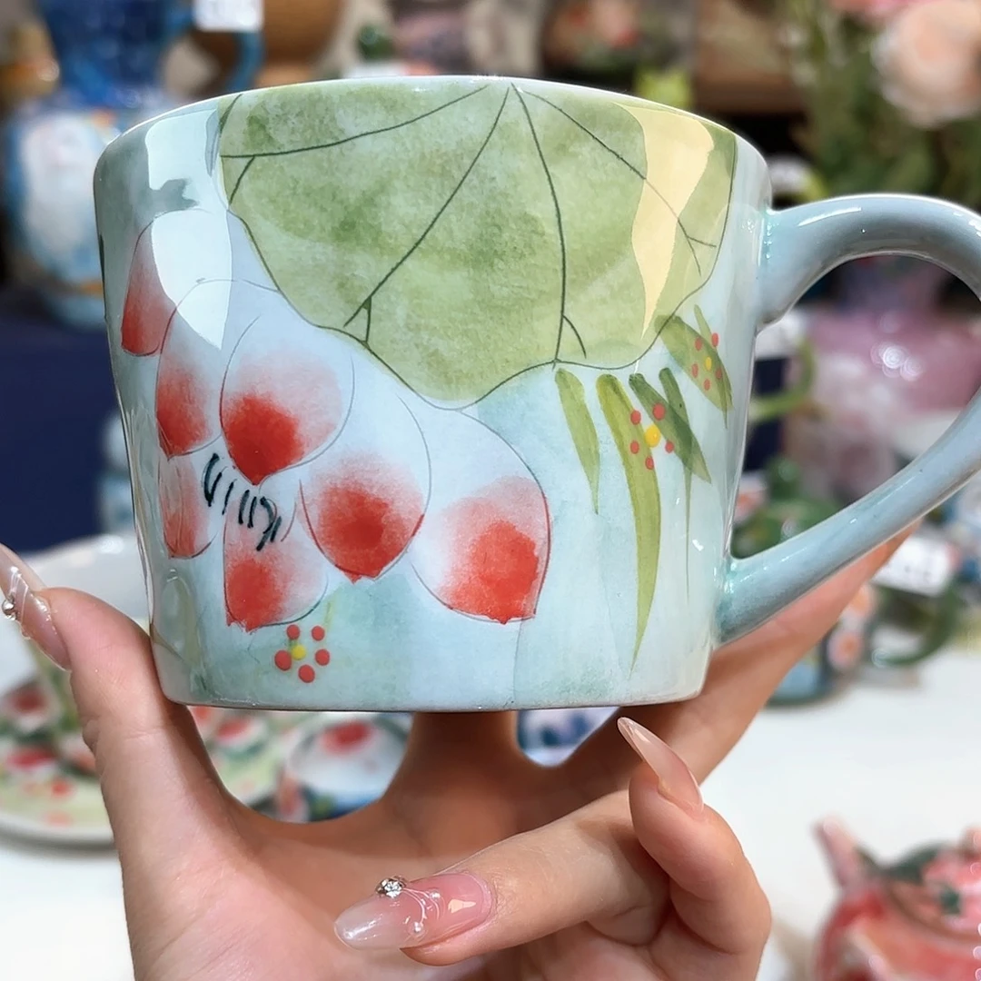 景德镇手绘高温釉下彩陶瓷茶具