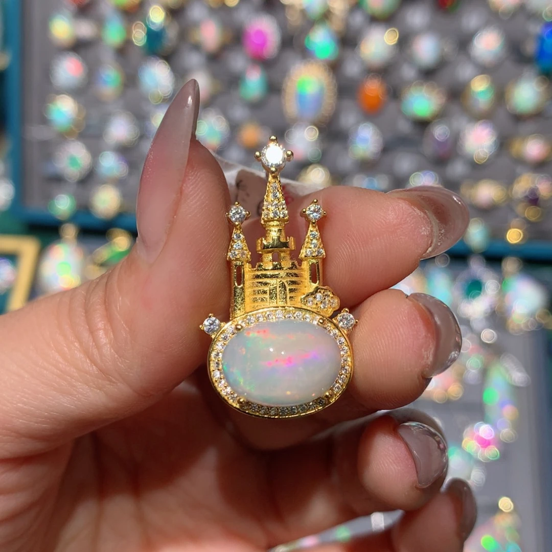 欧泊福利吊坠银S925镶嵌