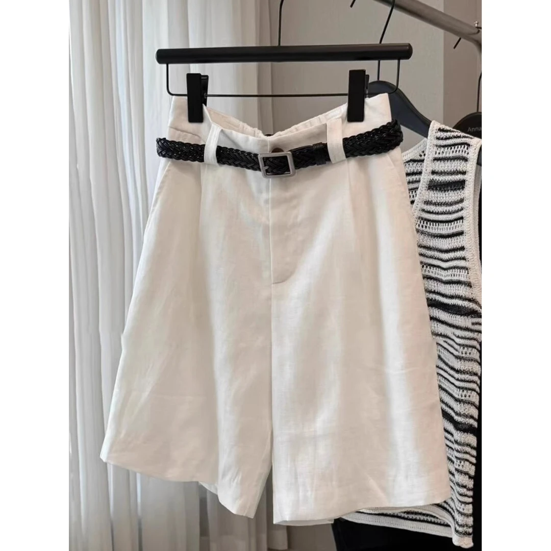 巨显大长腿！白色阔腿裤女夏季新款小个子显瘦宽松休闲百搭五分裤