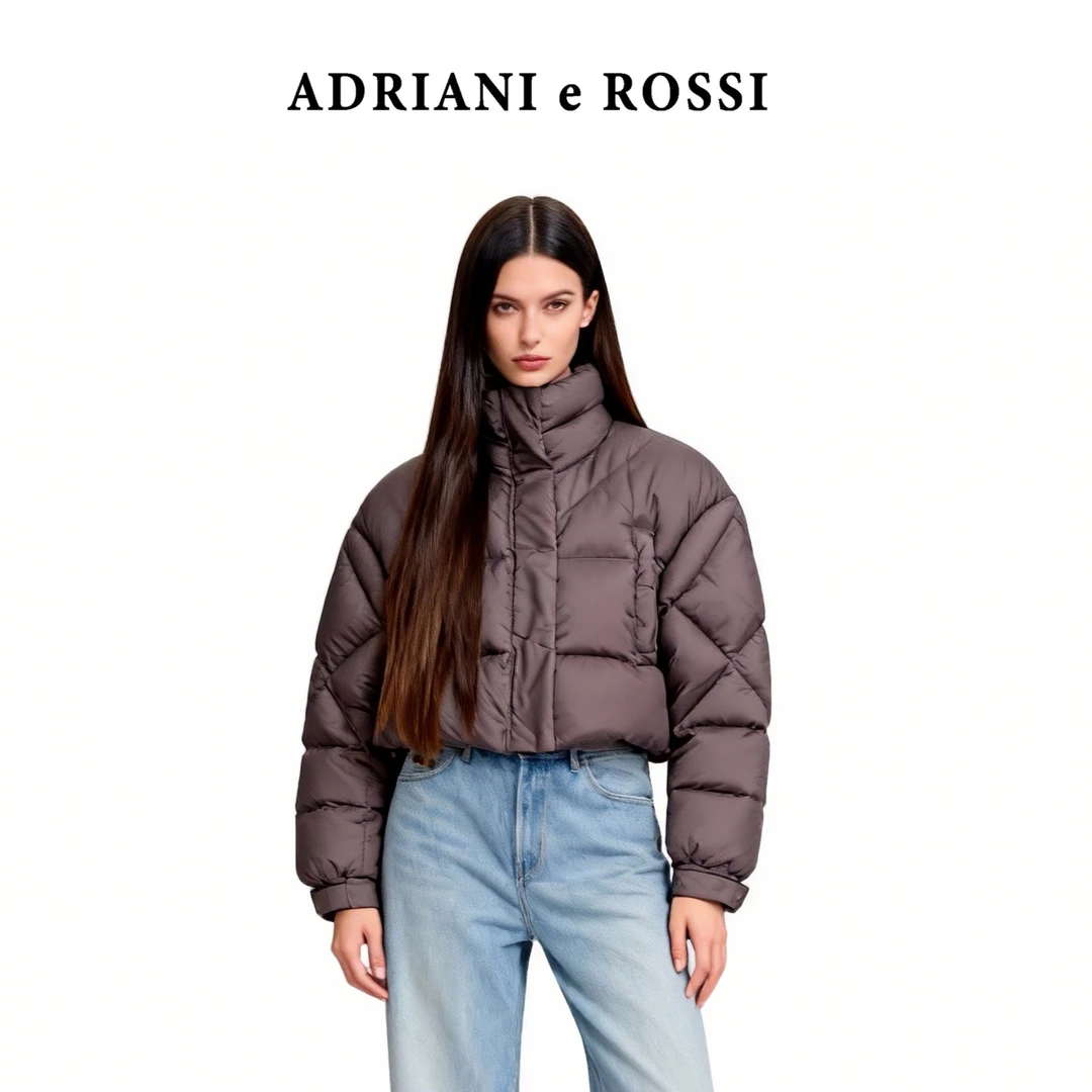 ADRIANI e ROSSI2025秋冬新款-咖色面包羽绒服