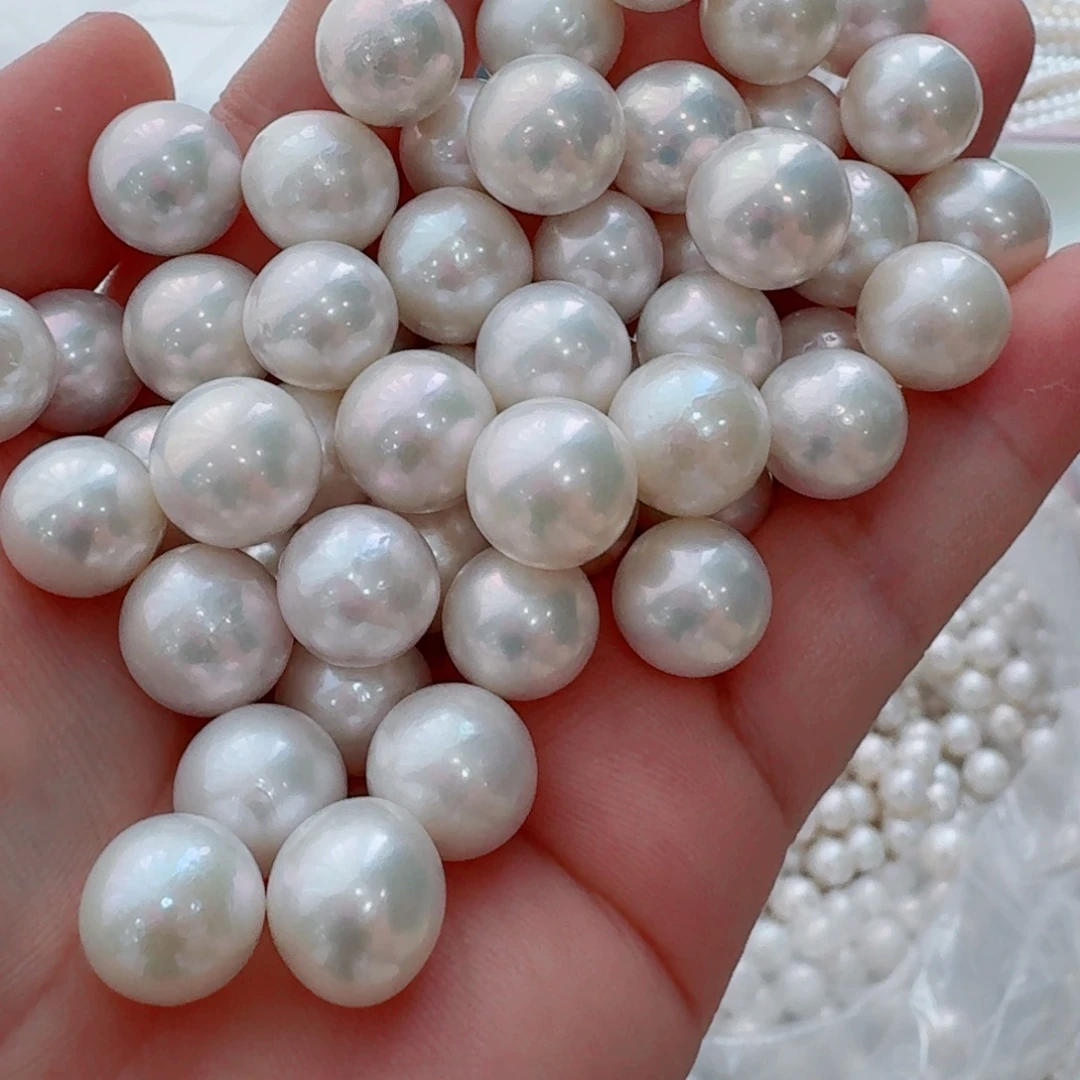 淡水珍珠未镶嵌09.一对半孔