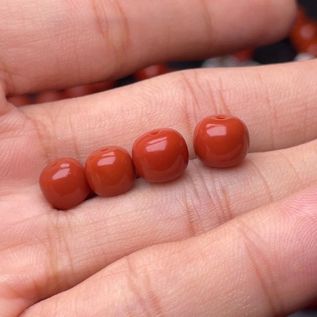大***i南红玛瑙未镶嵌手串H8mm老型一对7mm老型一对