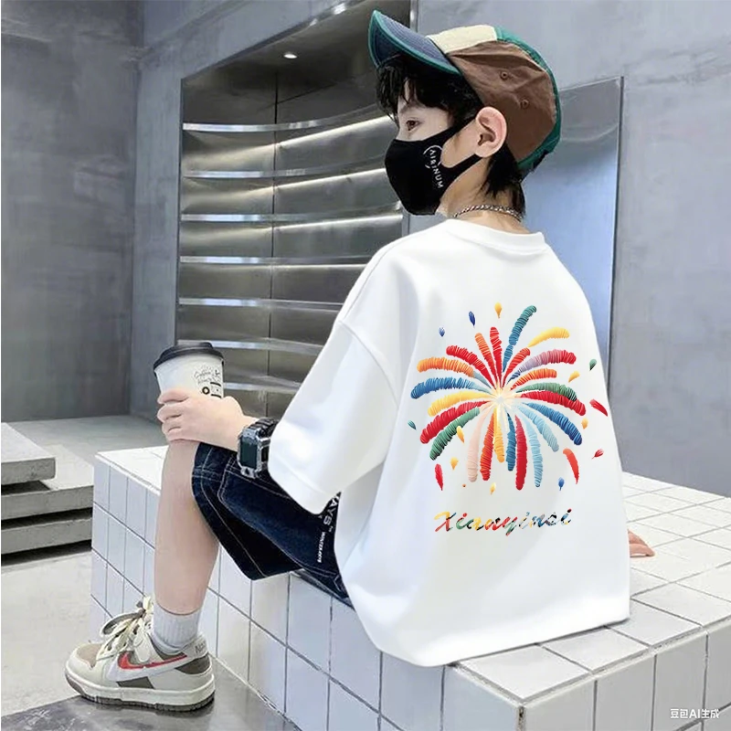 【纯棉实体品质】亲子童装男童t恤短袖夏装儿童中大童男孩上衣宽松