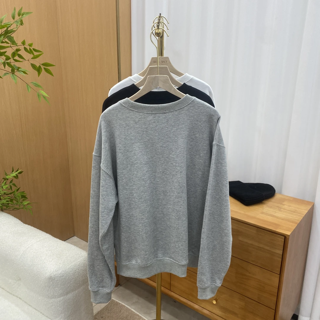 凯特丝蓓628#秋冬女士套头卫衣圆领刺绣上衣