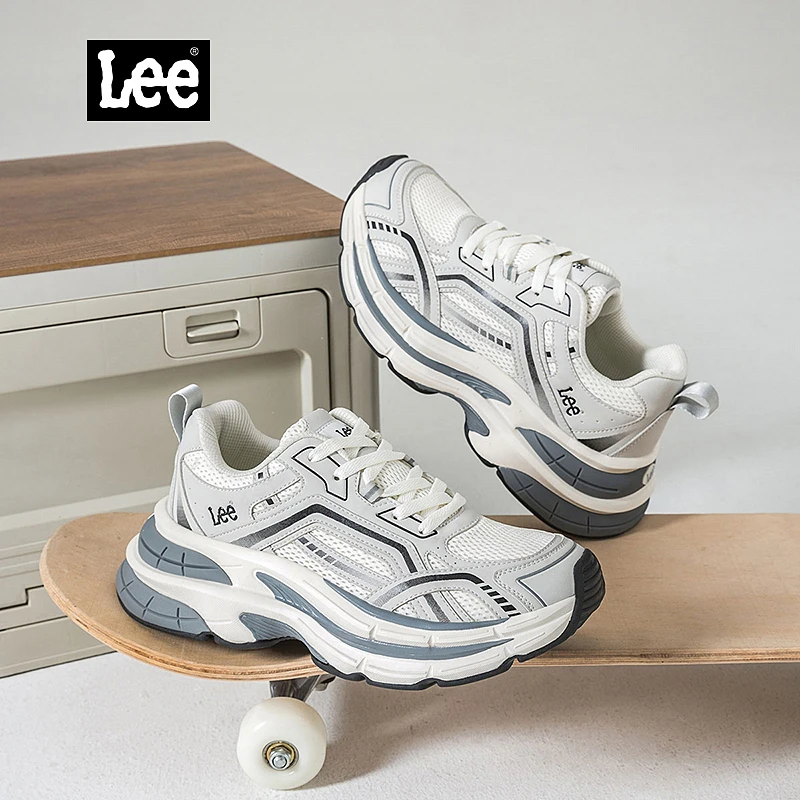 Lee秋季2025新款透气网面鞋鞋子户外休闲运动鞋增高老爹鞋男款