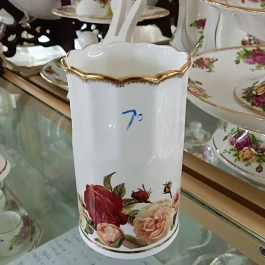 新疆西藏包邮骨质瓷金秋玫瑰手工拍金大容量筷子筒