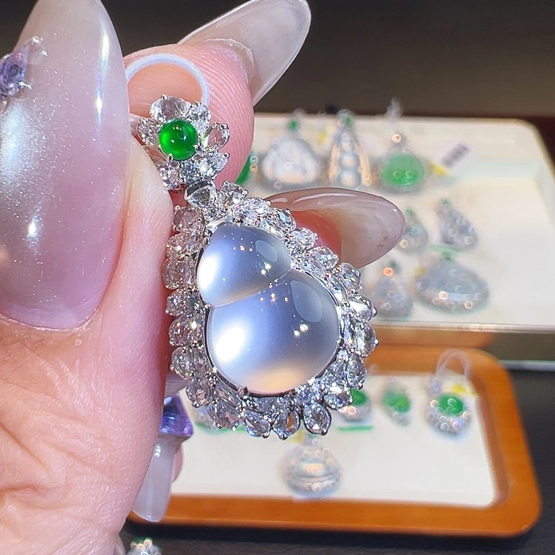 翡翠18K金镶嵌吊坠(不含链)翡翠