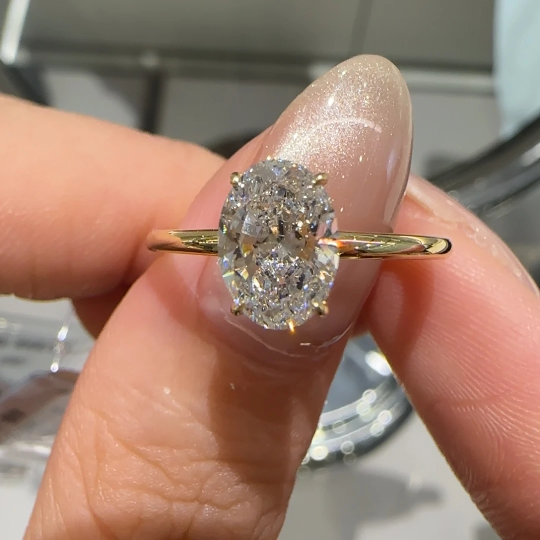 实验室培育钻石18K金镶嵌海莉同款1卡igi双证