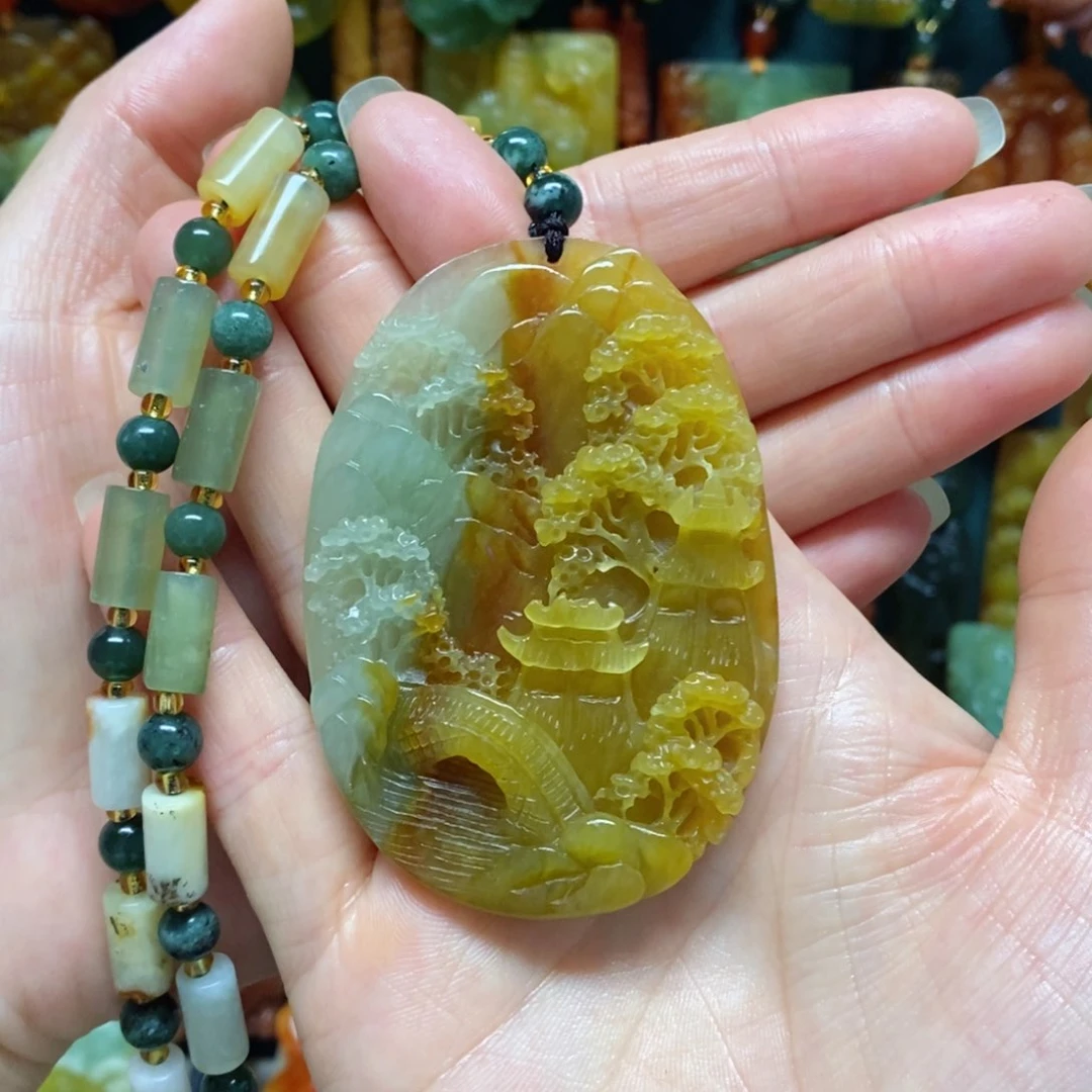 岫玉未镶嵌吊坠(赠链)