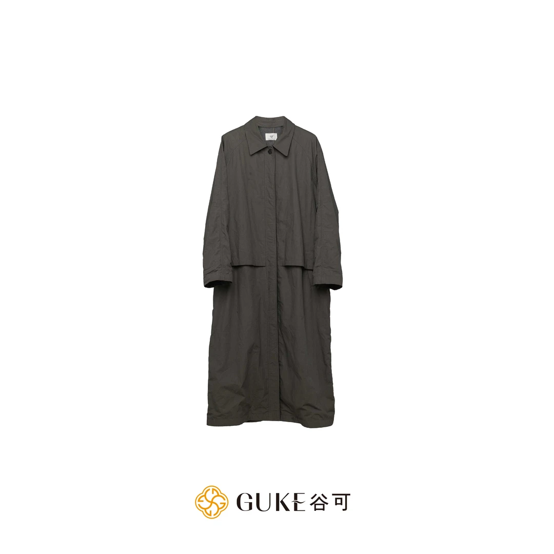 GKE/谷可TS5256长款风衣外套2025秋季新款宽松休闲时尚通勤女装