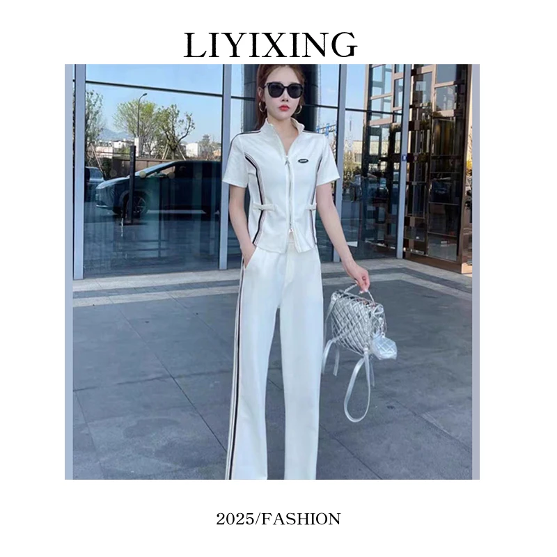 【李易行】JIE2470酷飒拽运动套装气质短袖时尚洋气薄款减龄休闲