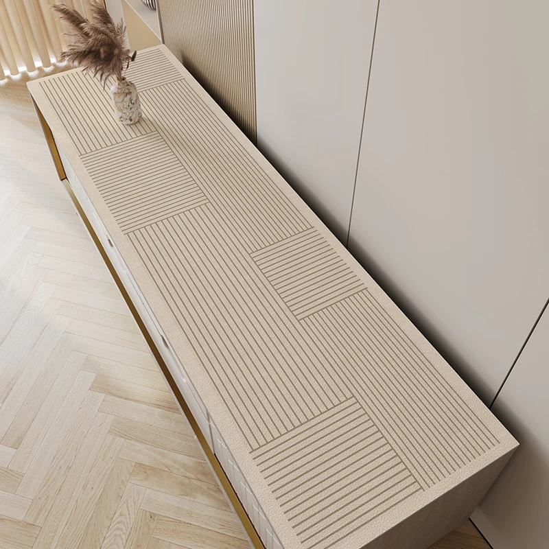 侘寂风电视柜皮革桌垫台面保护垫鞋柜防水防油桌布玄关餐边柜垫子