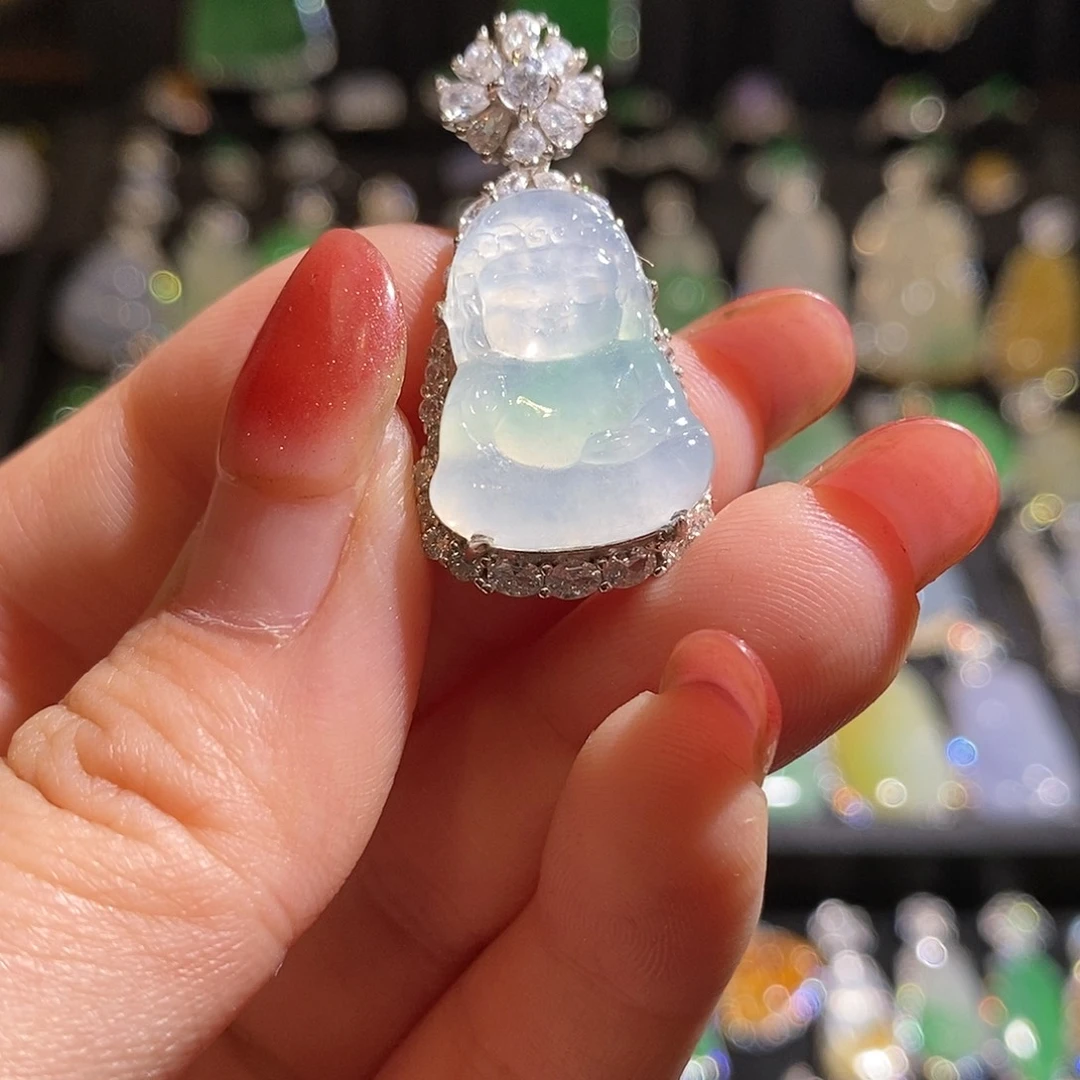 颈饰银S925镶嵌翡翠天然翡翠