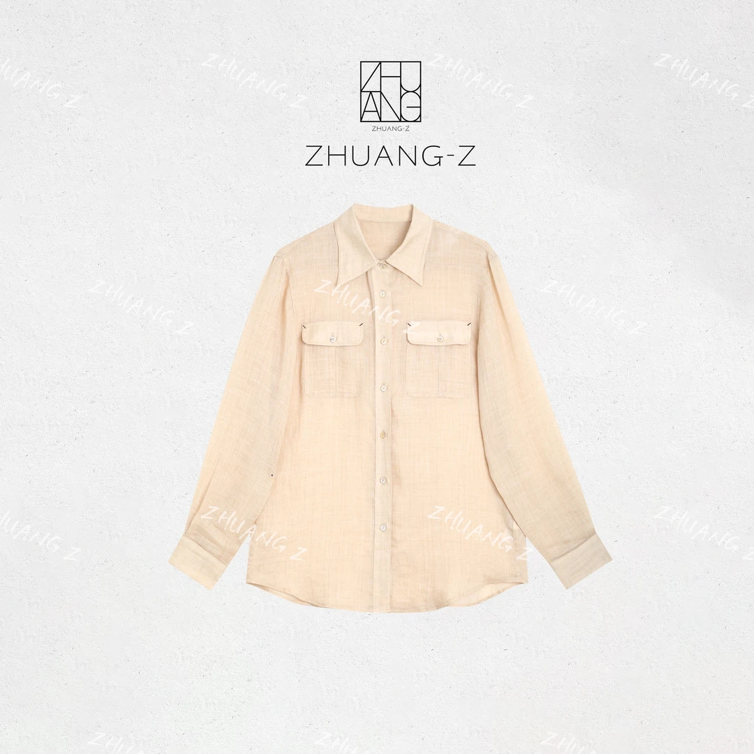 【ZHUANG-Z】（随风）苎麻老钱极简松弛显瘦百搭罩衫衬衫