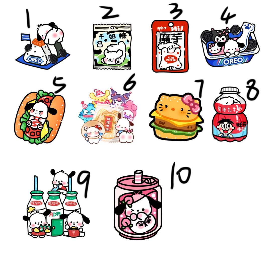 卡通异形贴纸 八厘米覆哑膜